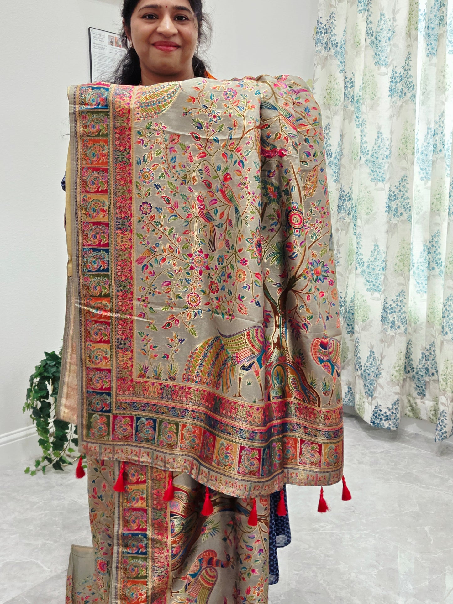 Kashmiri Emporium Design Soft Silk Banarasi Saree with Stitched Blouse