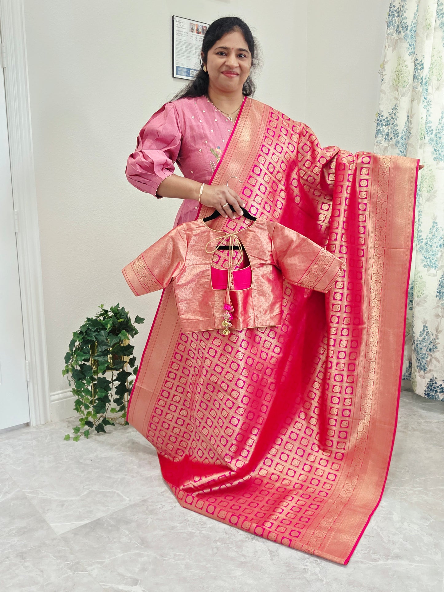 Benarasi Uppada Silk All Over Designer Saree - Blouse