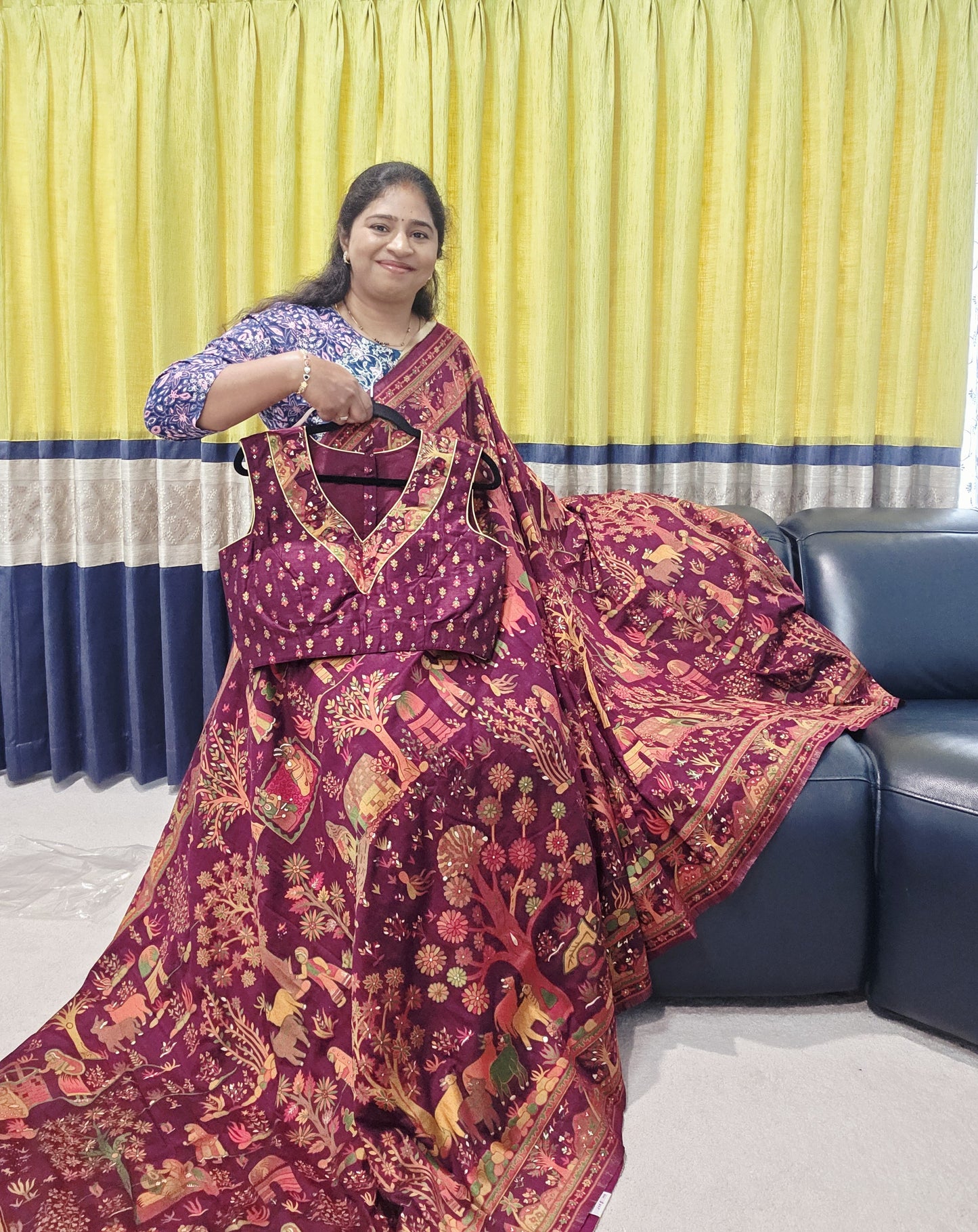 Kani Silk Kashmiri Weaving Saree - Blouse