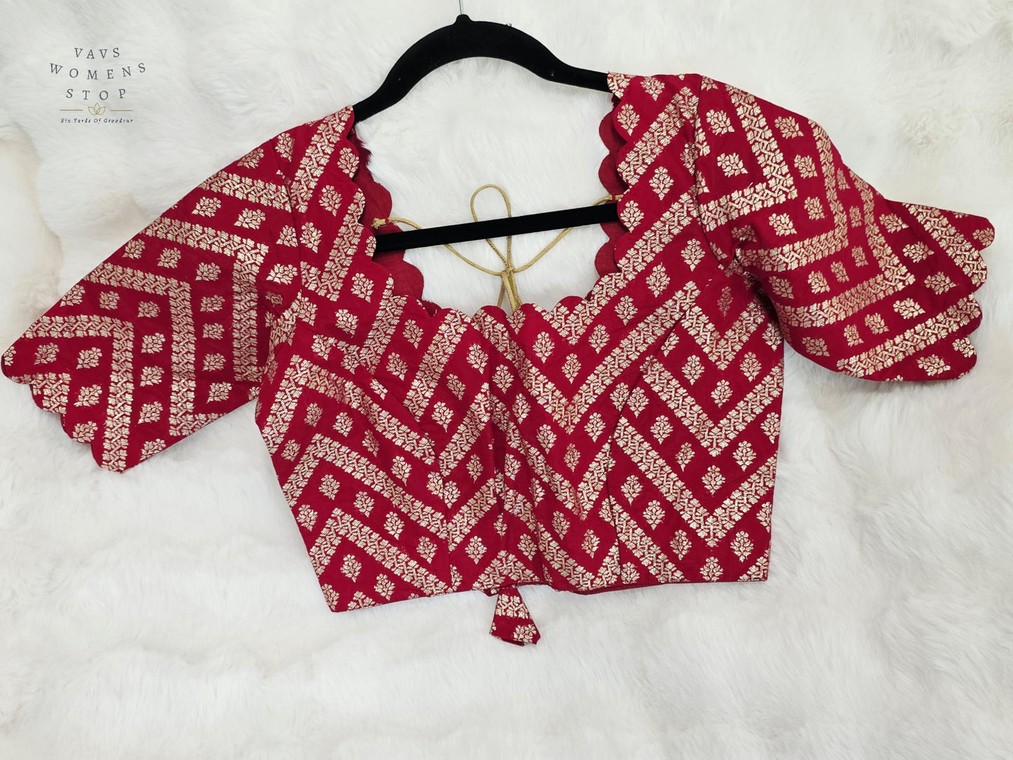 Royal Burgundy Maroon Munga Benarasi Silk Designer Stitched Blouse | Size 34-40