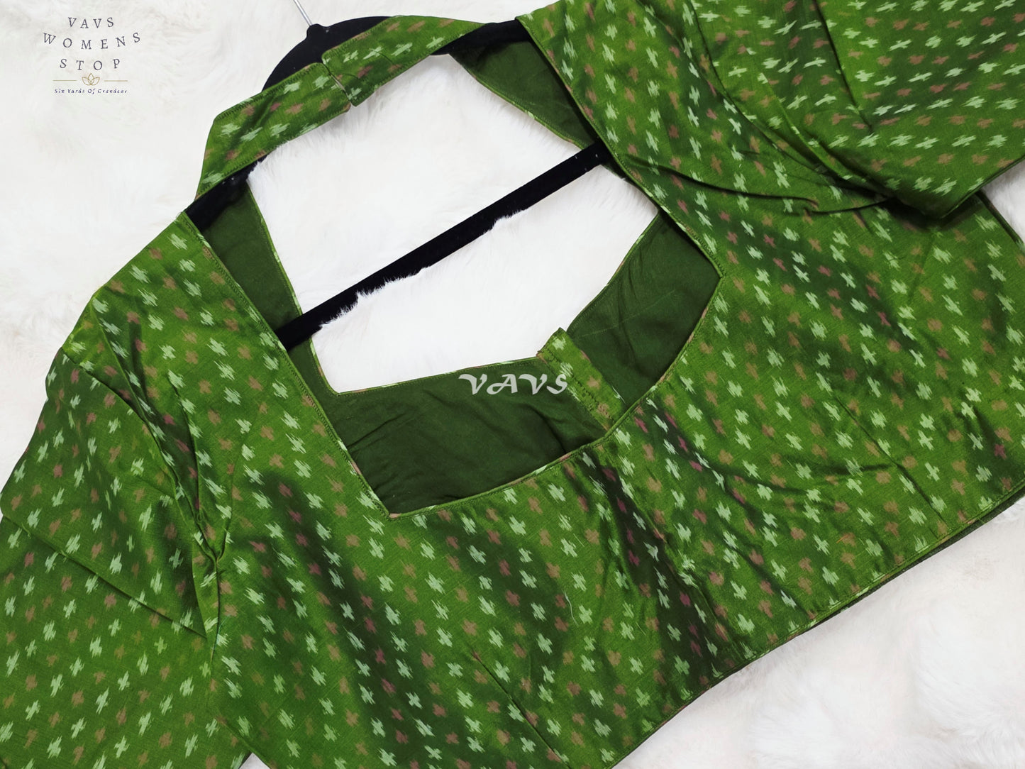 Royal Emerald Forest Green Pure Sico Pochampally Ikat Designer Blouse