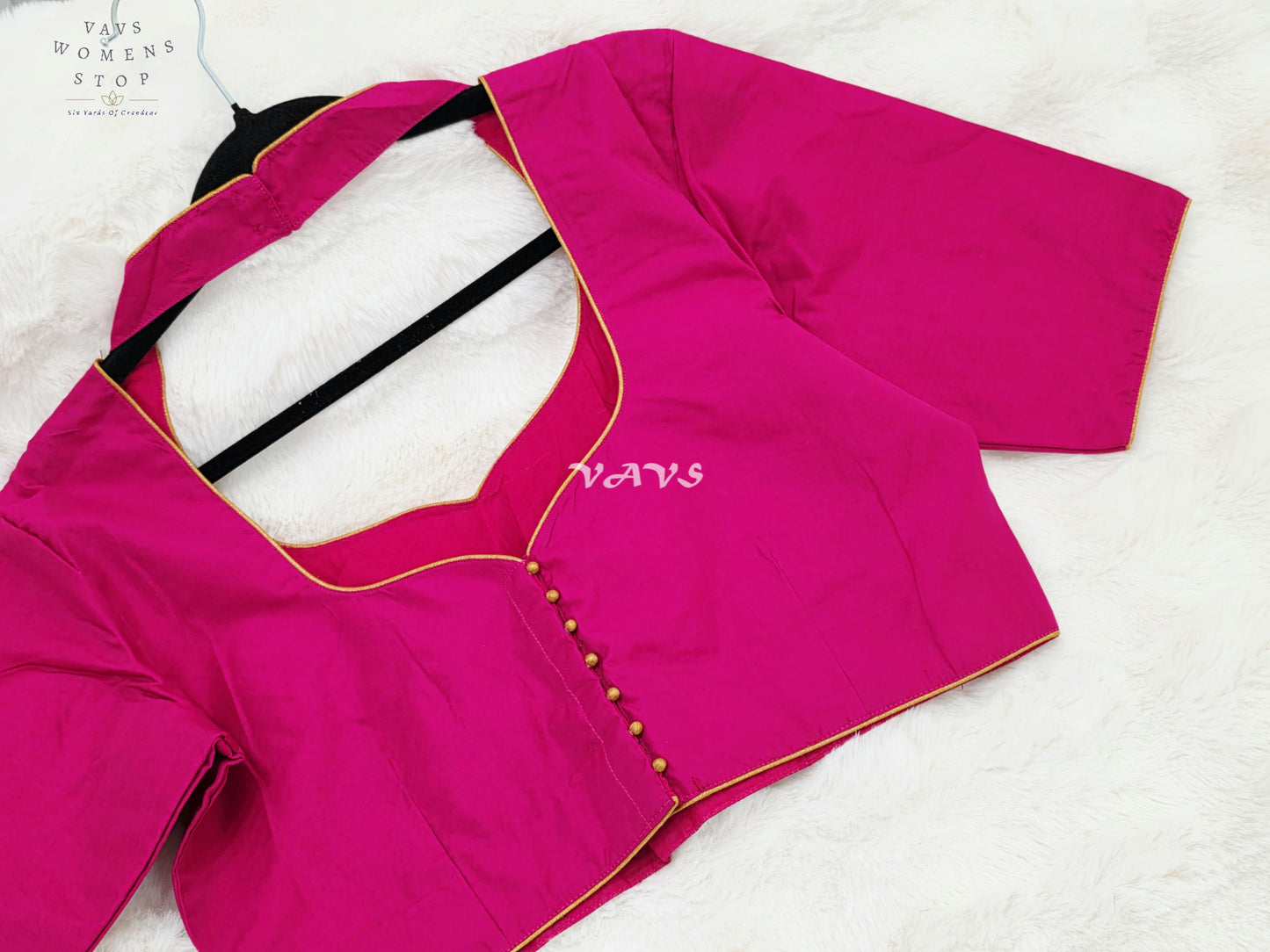 Regal Rani Fuchsia Pink Jasmine Silk Stitched Saree Blouse | Size 40-46