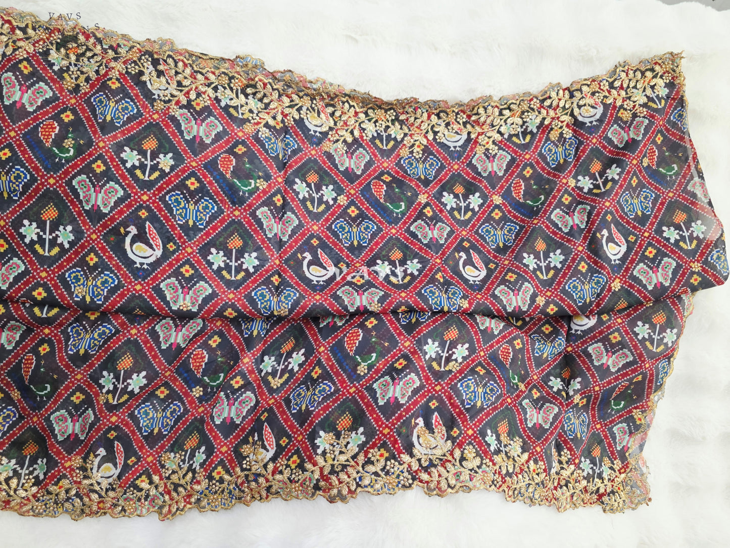 Soft Organza Patola Cutwork Duppata