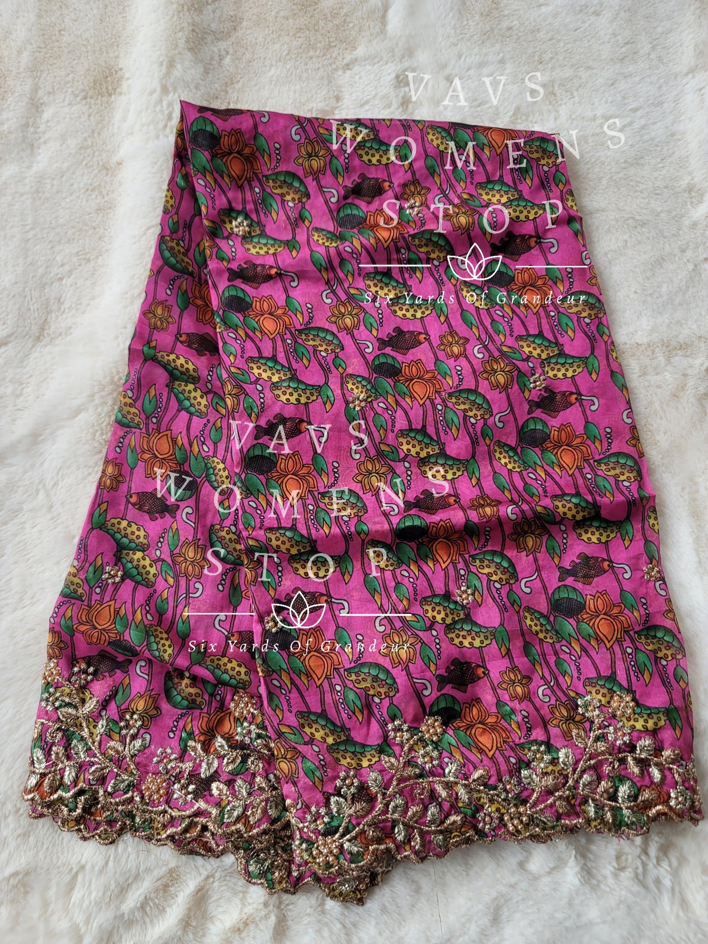 Soft Organza Kalamkari Cutwork Duppata