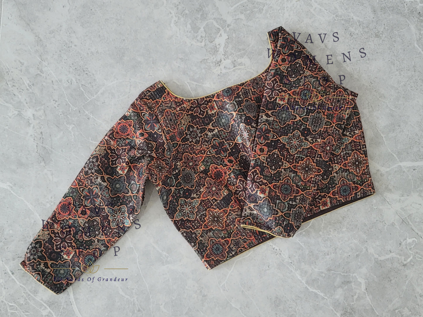 Digital Patola Prints Tussar Silk Blouse
