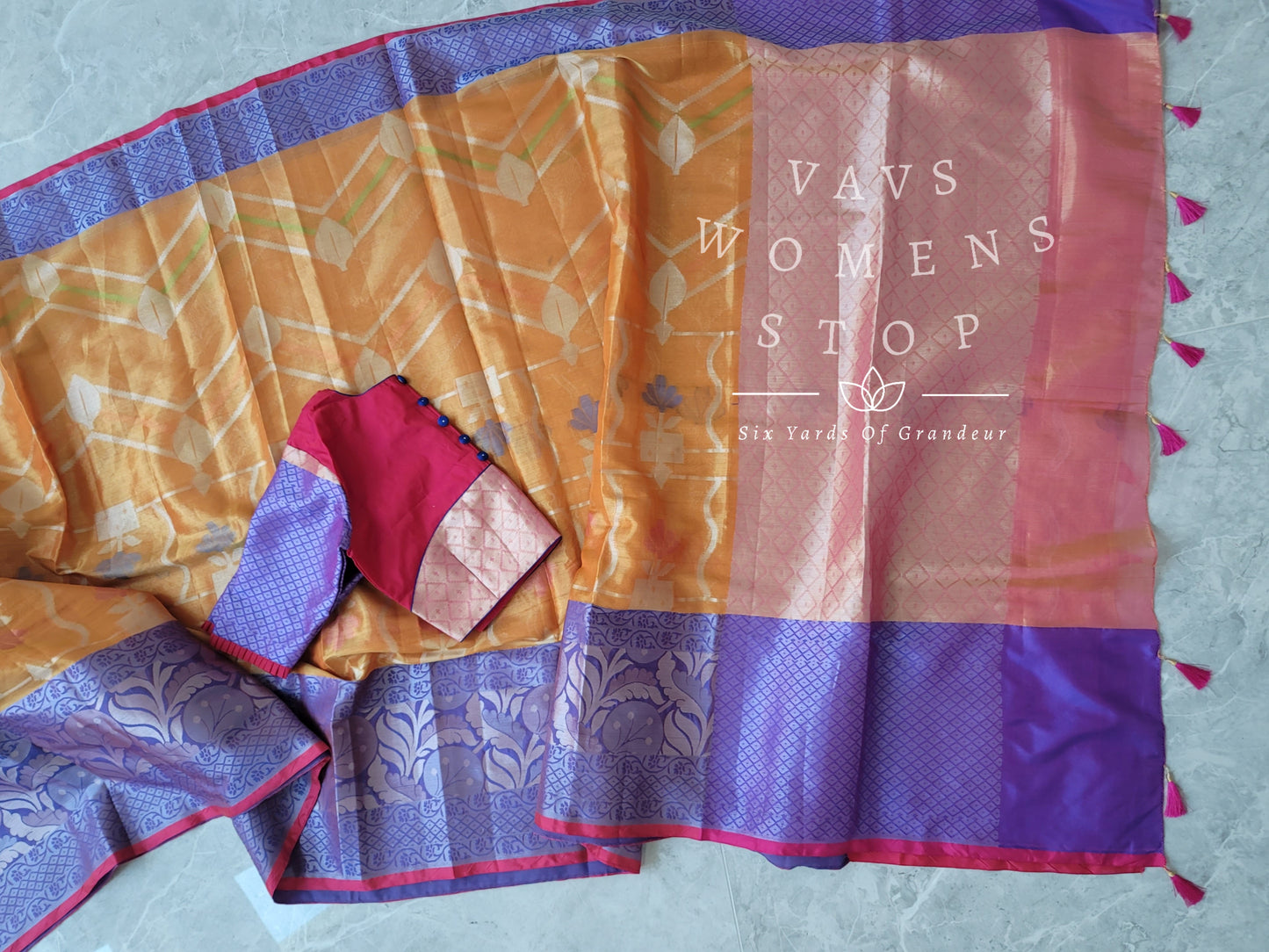 Soft Warm Tissue Silk Saree - Blouse