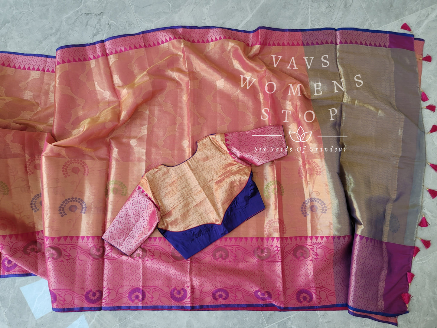 Soft Warm Tissue Silk Saree - Blouse