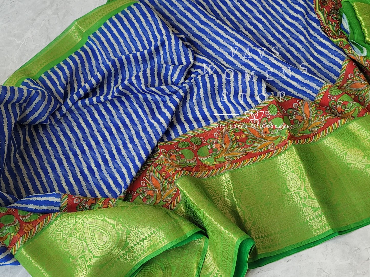 Leheriya Prints Linen Cotton Saree