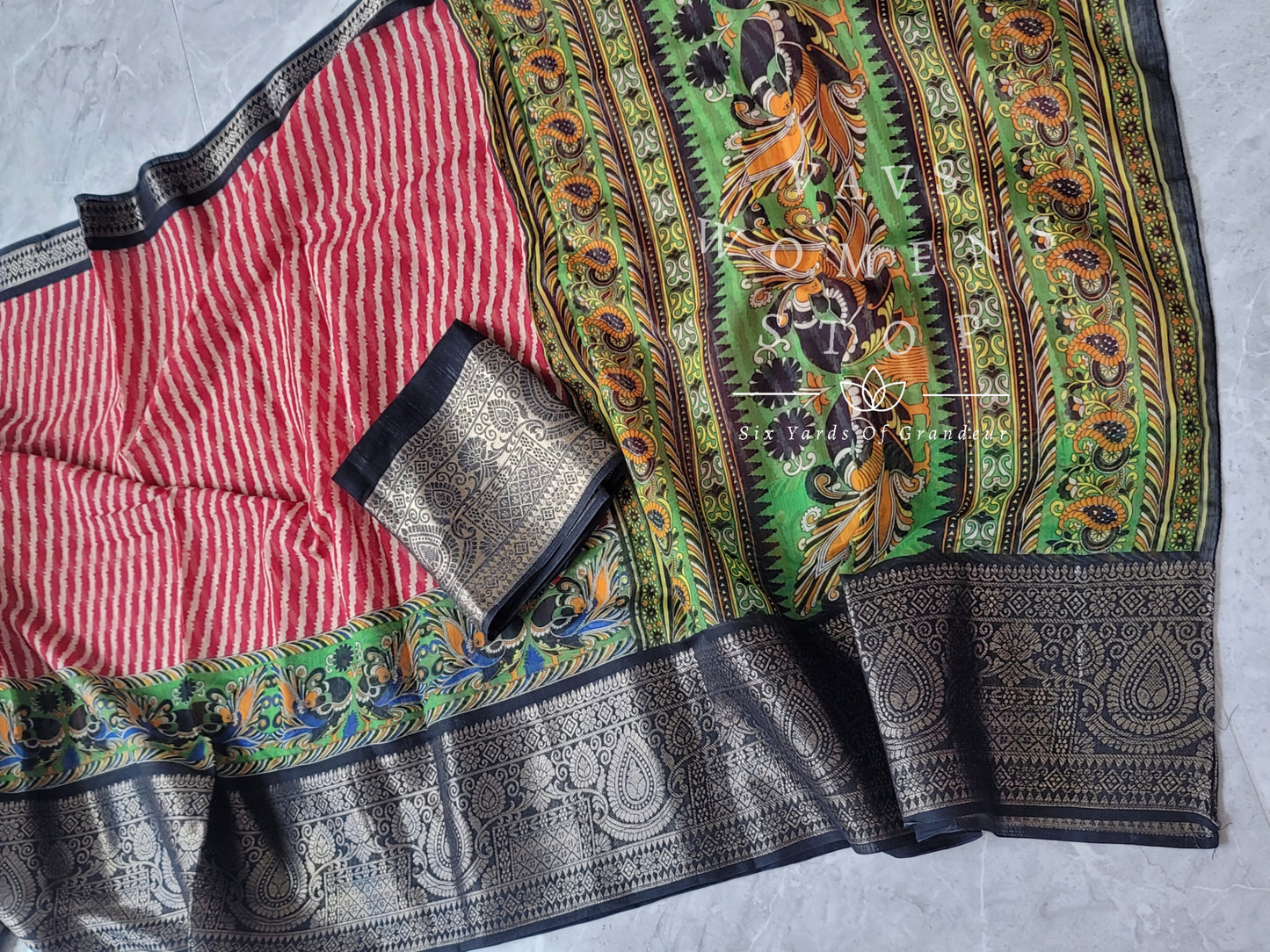 Leheriya Prints Linen Cotton Saree