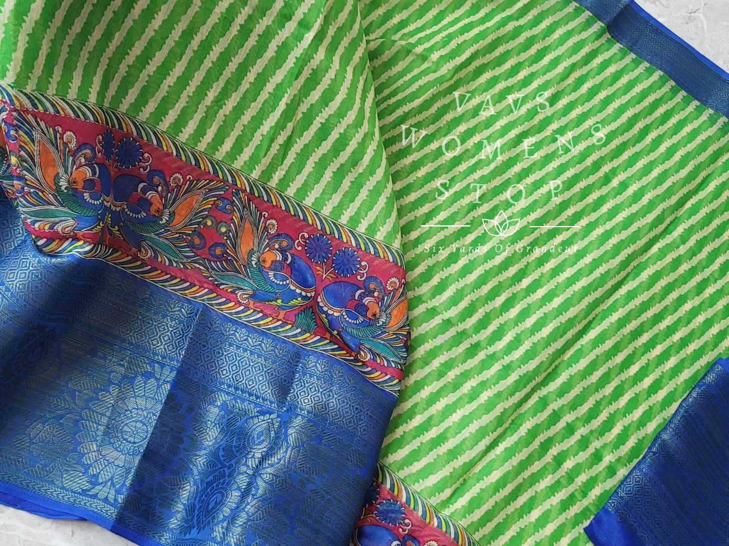 Leheriya Prints Linen Cotton Saree