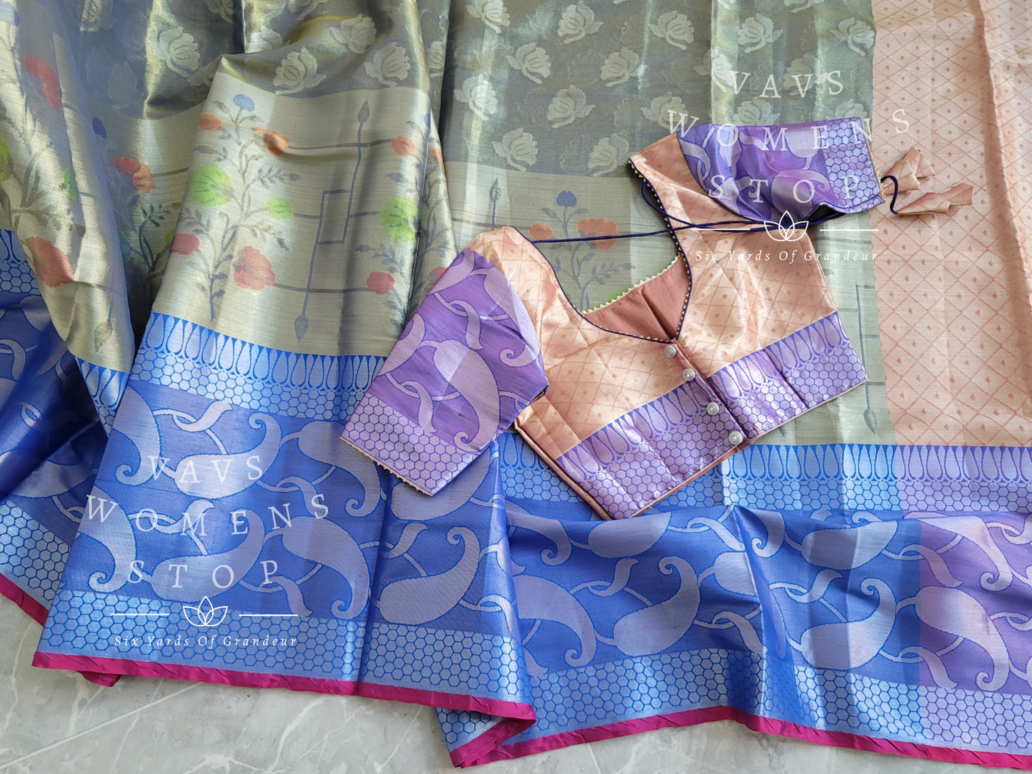 Soft Warm Tissue Silk Saree - Blouse