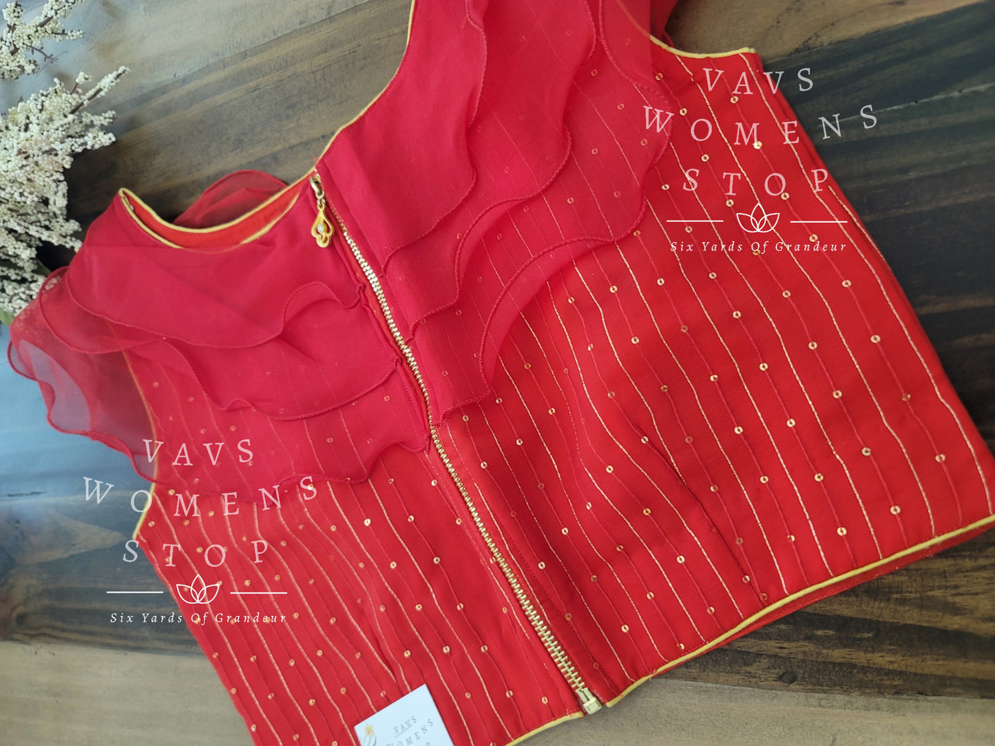 Designer red blouse