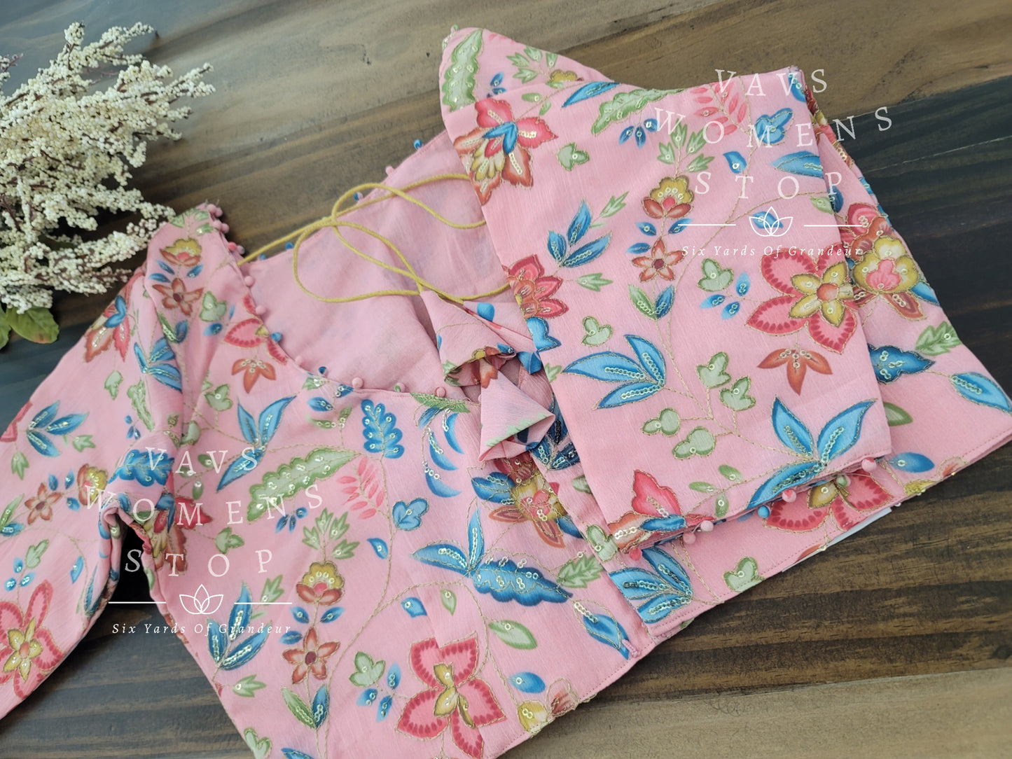 Chinon chiffon embroidery blouse