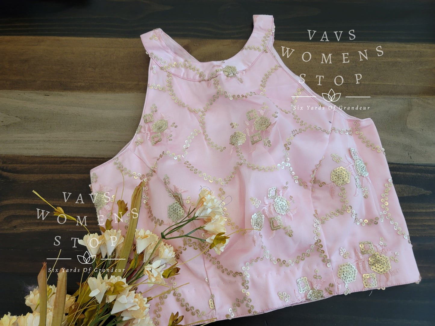 Designer Net Fabric Sleeveless Blouse