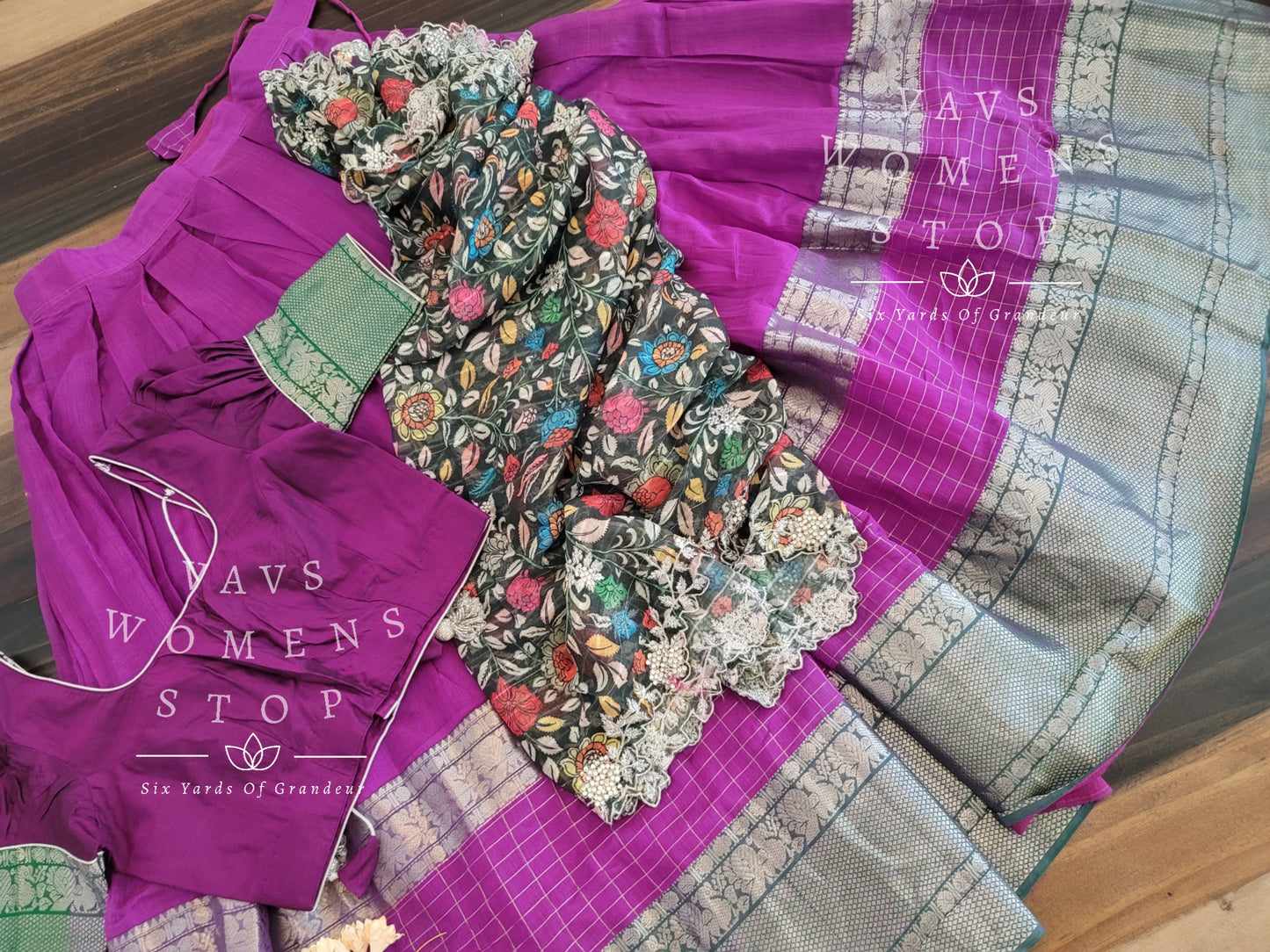 Mangalagiri Kanchi Border Half Saree/ Lehenga Set
