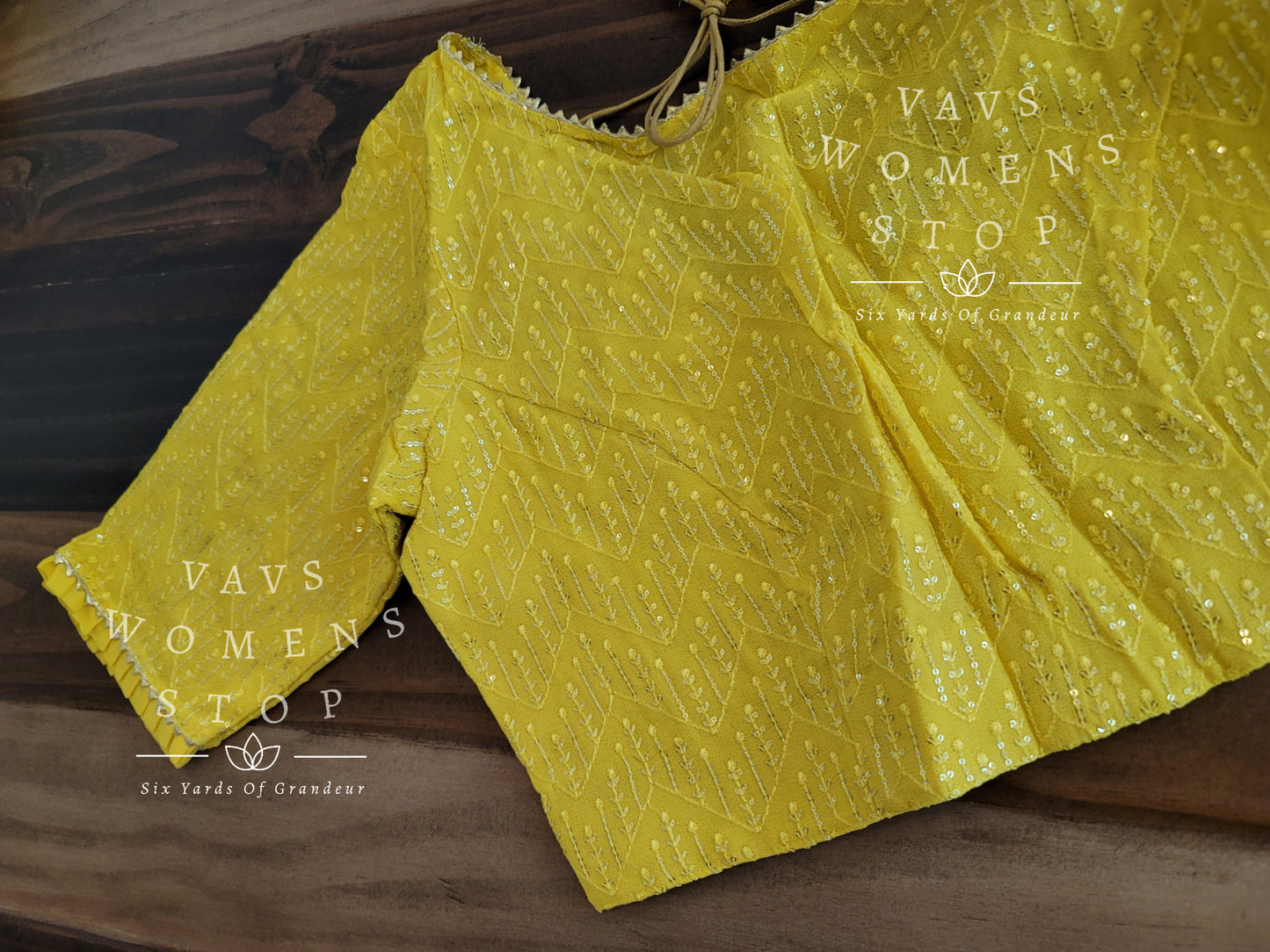 Pure Chinon Chiffon Sequins Blouse