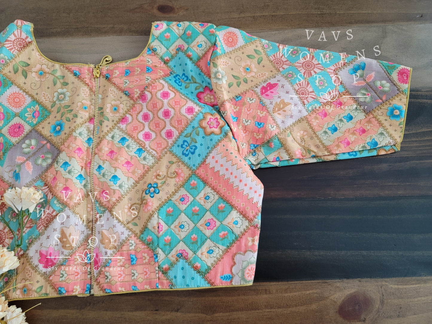 Tussar Rawsilk Machine Embroidered Blouse