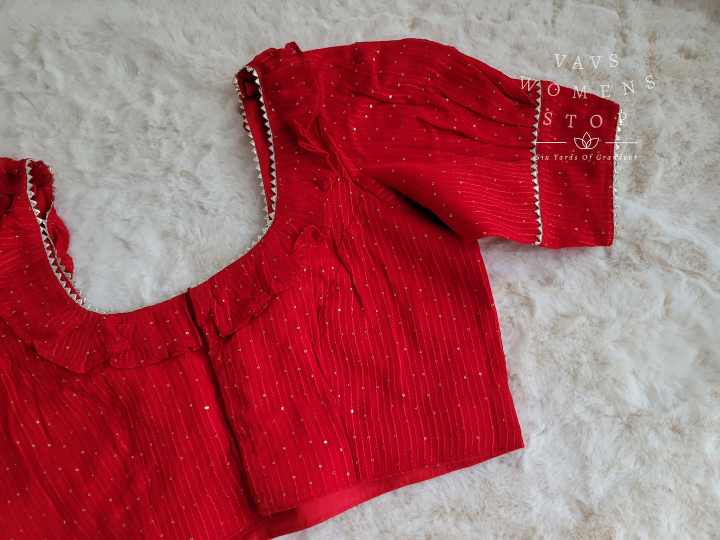 Pure Chinon Chiffon Sequins Blouse