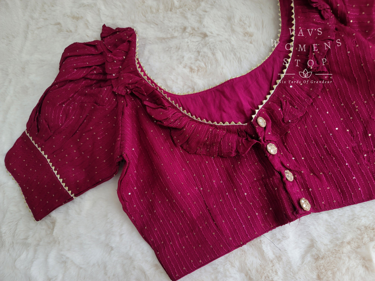 Pure Chinon Chiffon Sequins Blouse