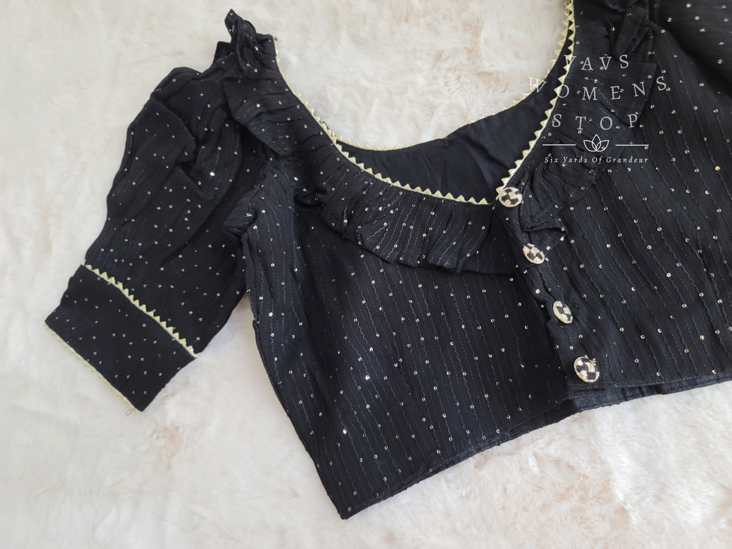Pure Chinon Chiffon Sequins Blouse