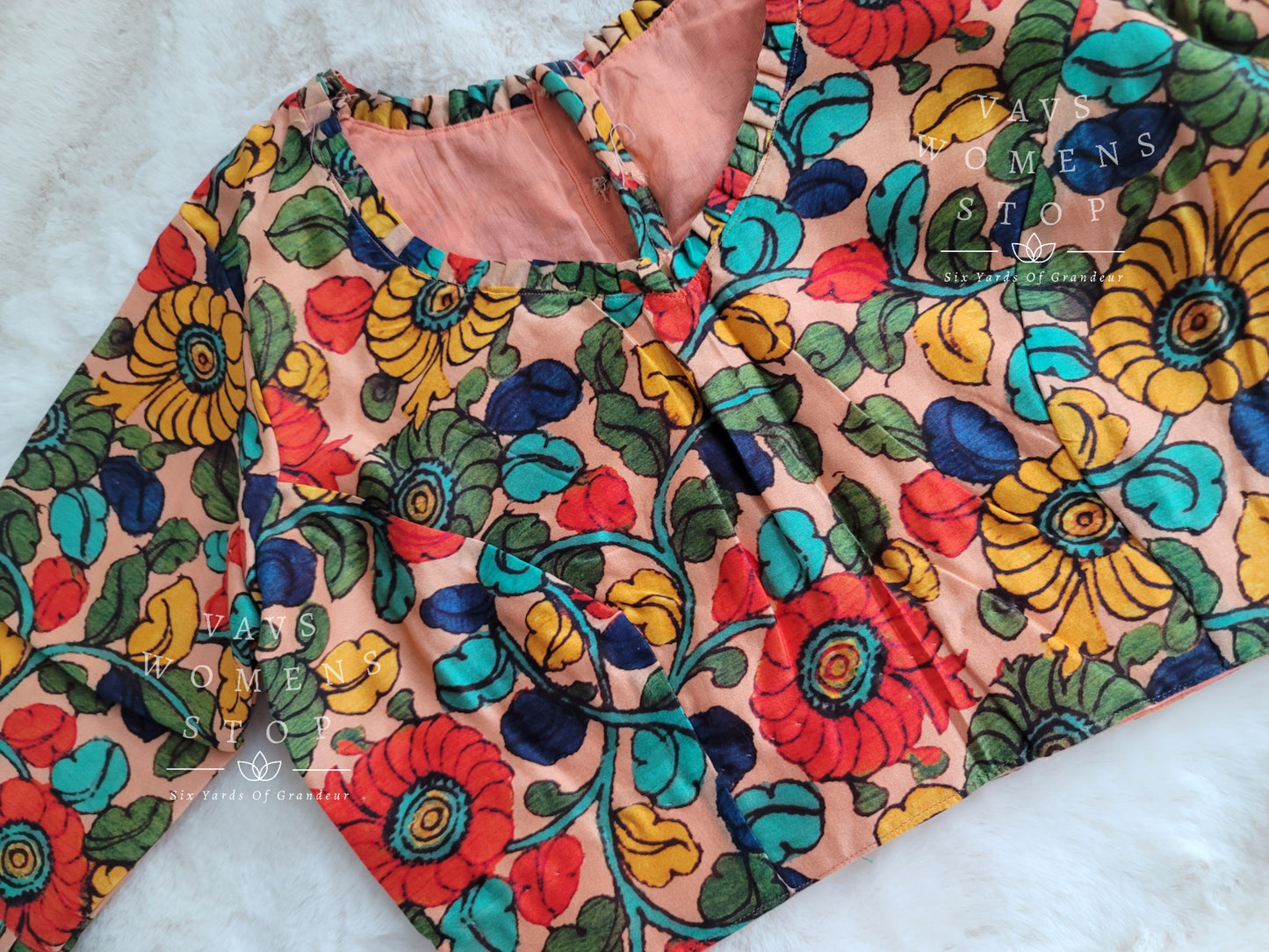 Pure Chanderi Kalamkari Blouse