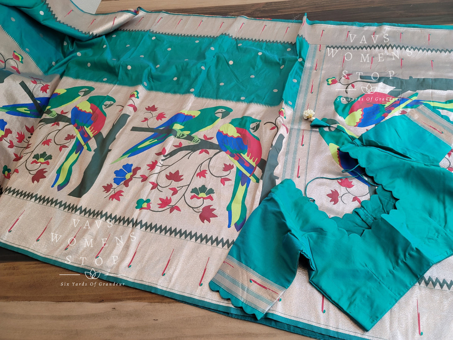 Benarasi Paithani Soft Silk Saree - Blouse