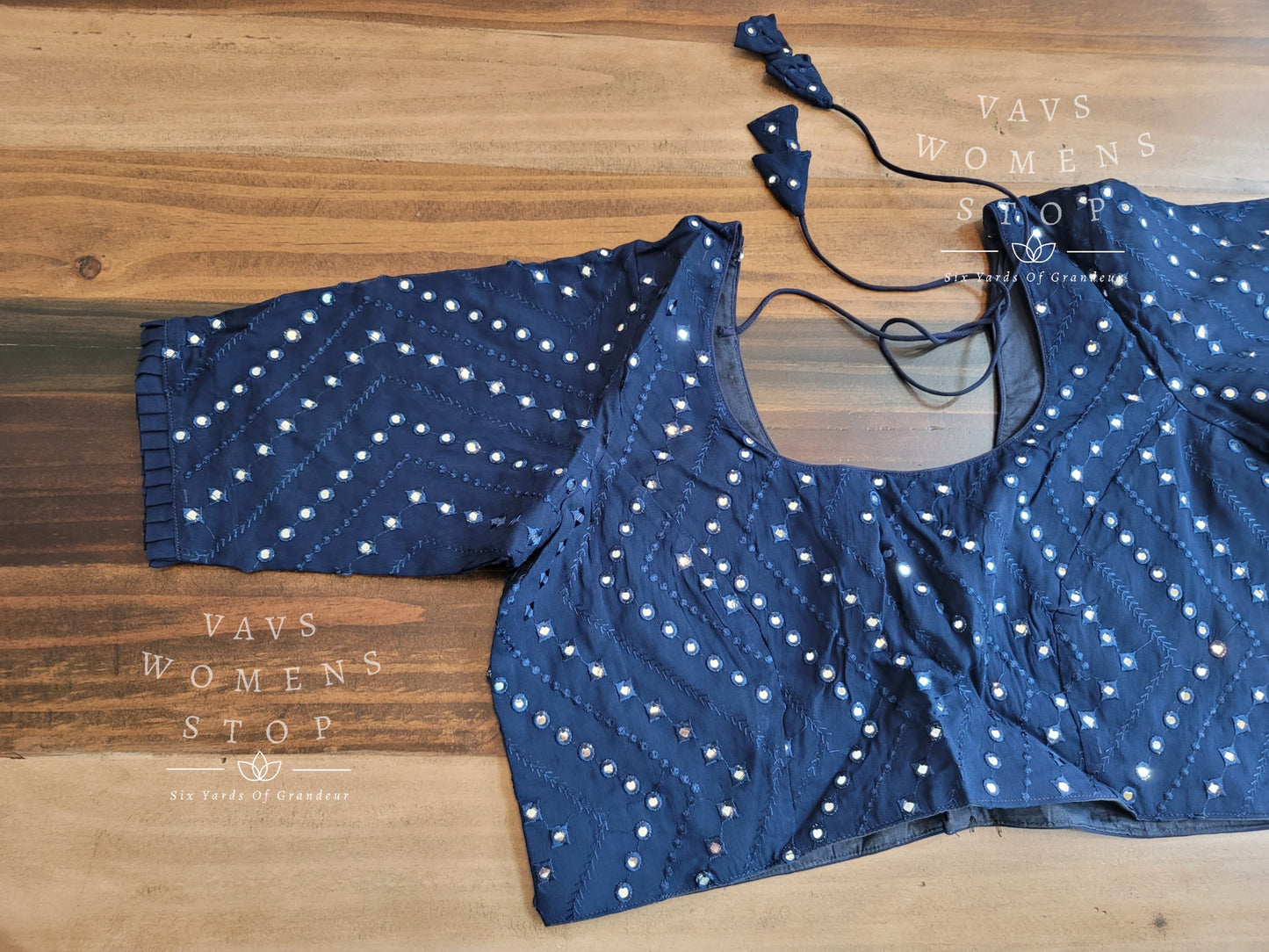 Soft Georgette foil mirror work blouse
