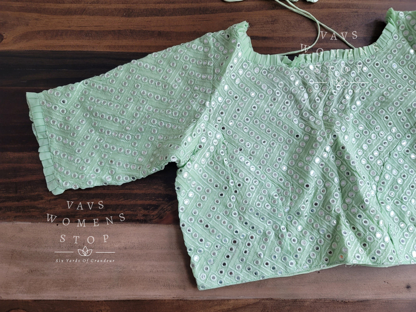 Soft Georgette foil mirror work blouse