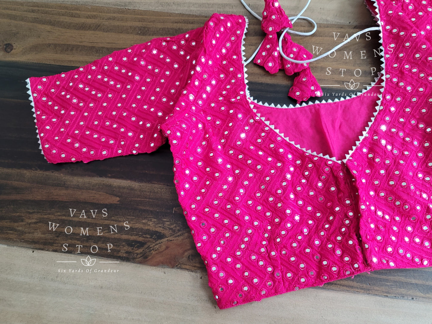 Soft Georgette foil mirror work Blouse
