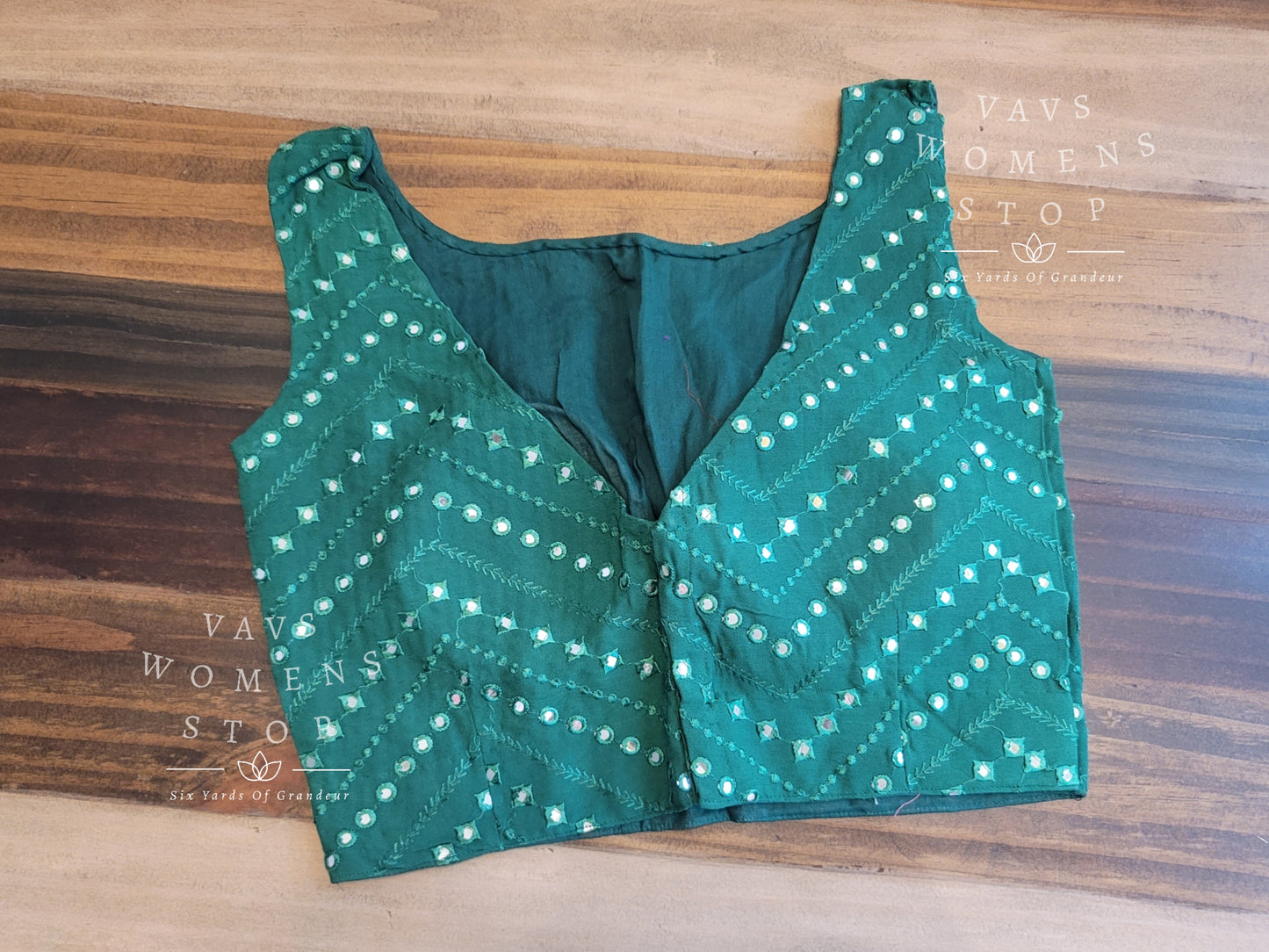 Soft Georgette foil mirror work Sleeveless Blouse