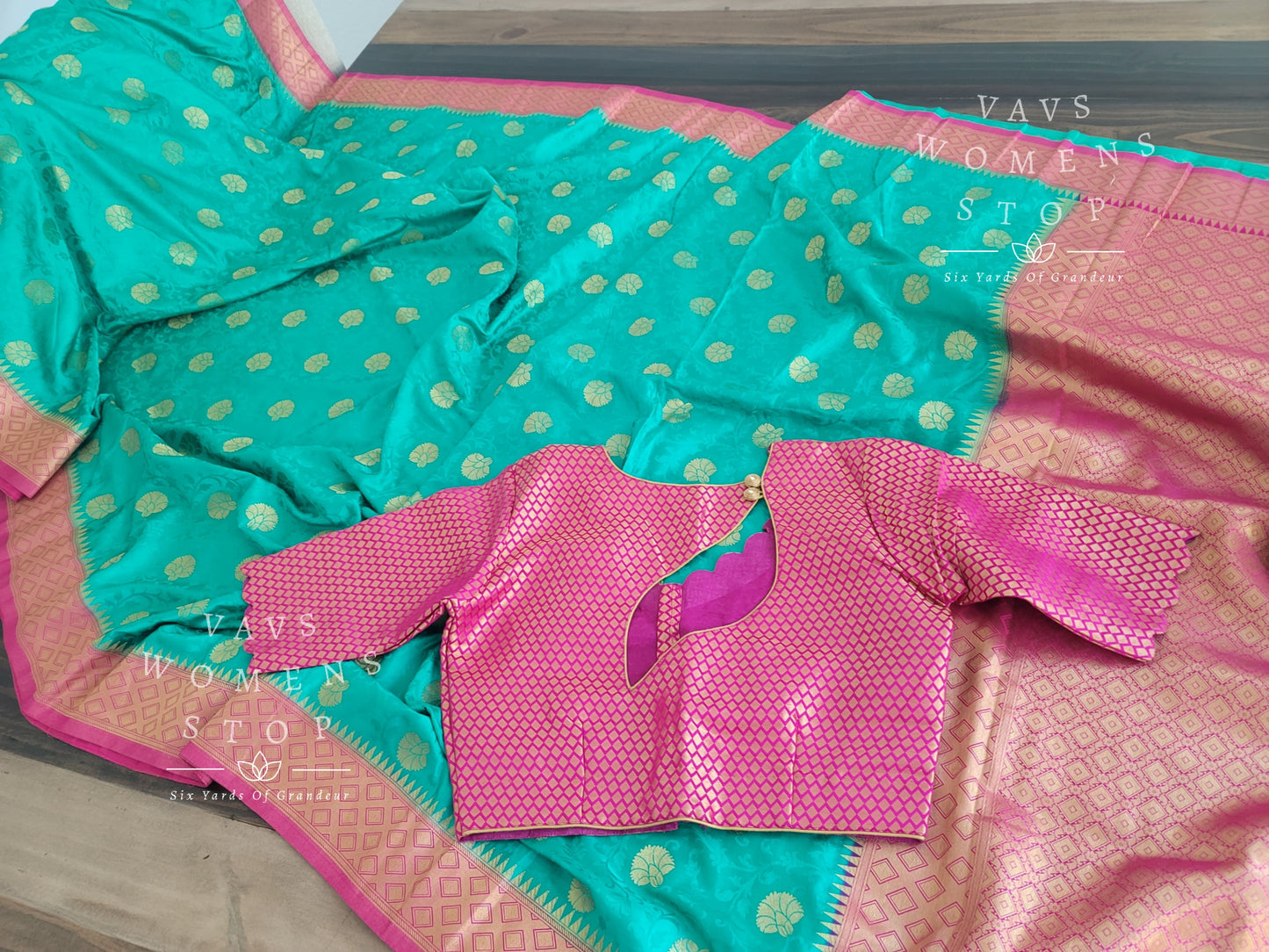 Designer Satin Benarasi Silk Saree - Blouse
