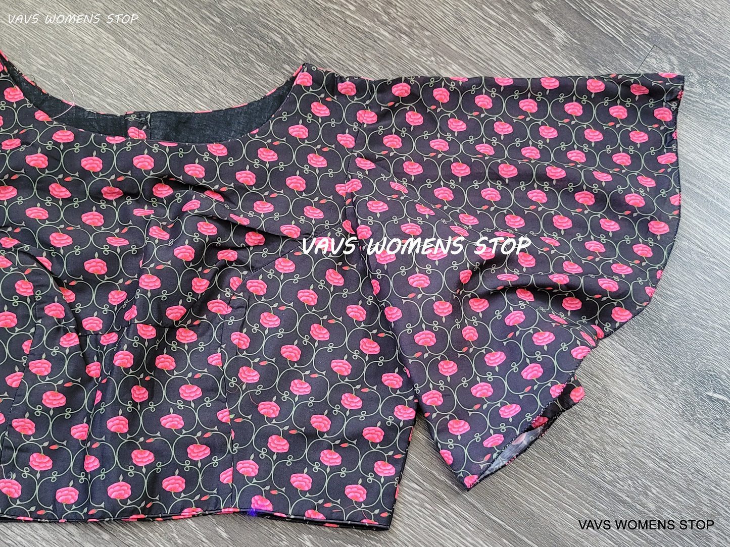 Soft Chanderi Fabric Bell Sleeves Patterned Blouse