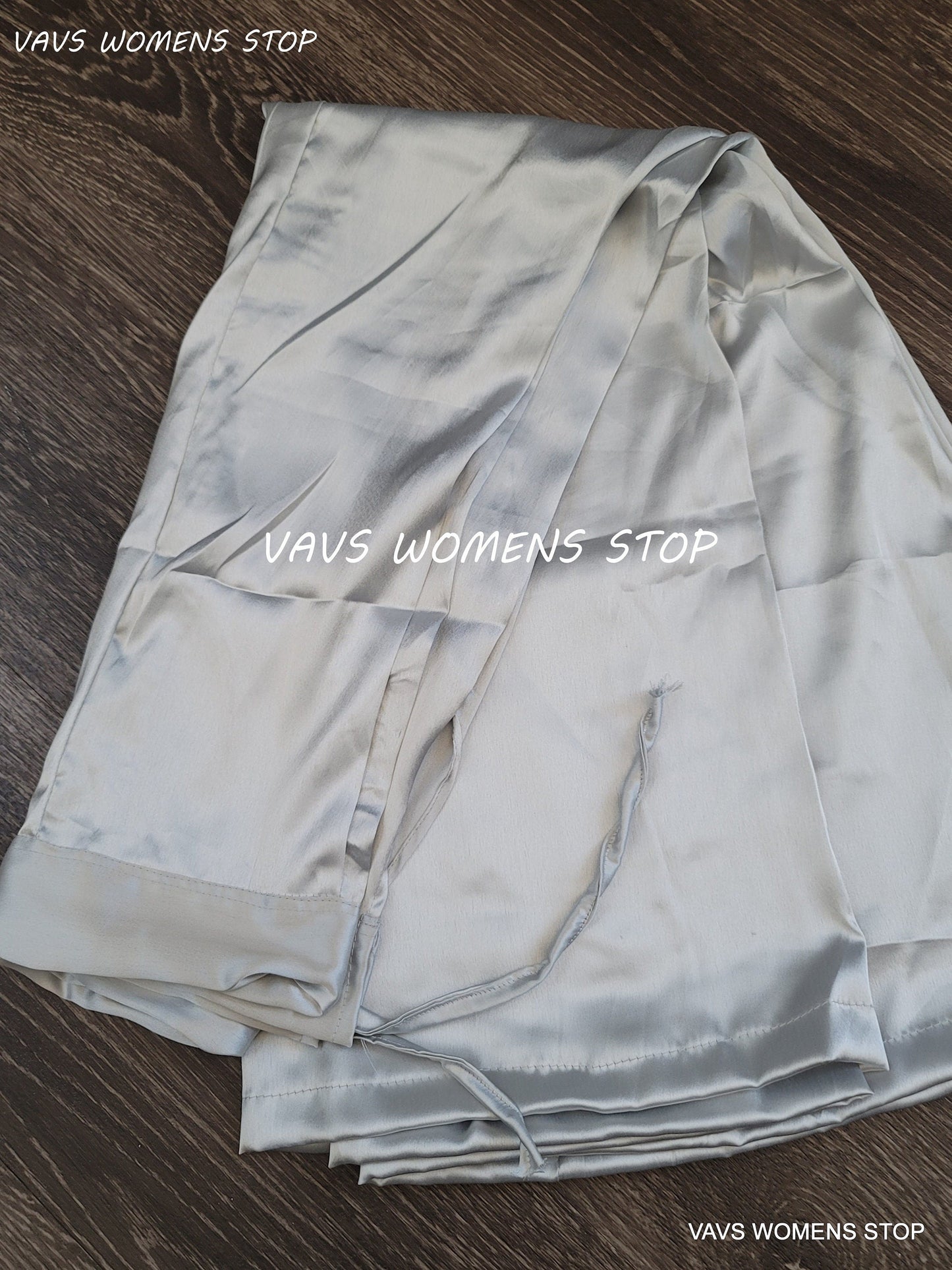 Grey Silver Color Satin Petticoat