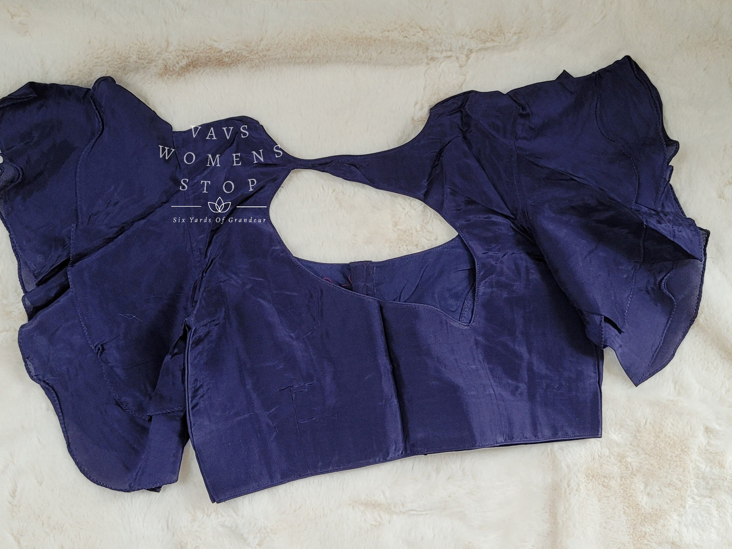 Ruffle Sleeves Patterned Stitched Blouse