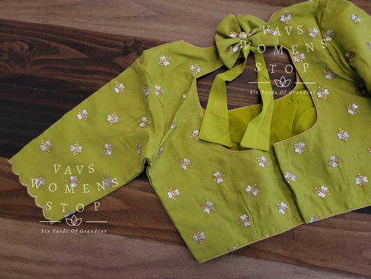 Green Shade Fancy Organza Blouse