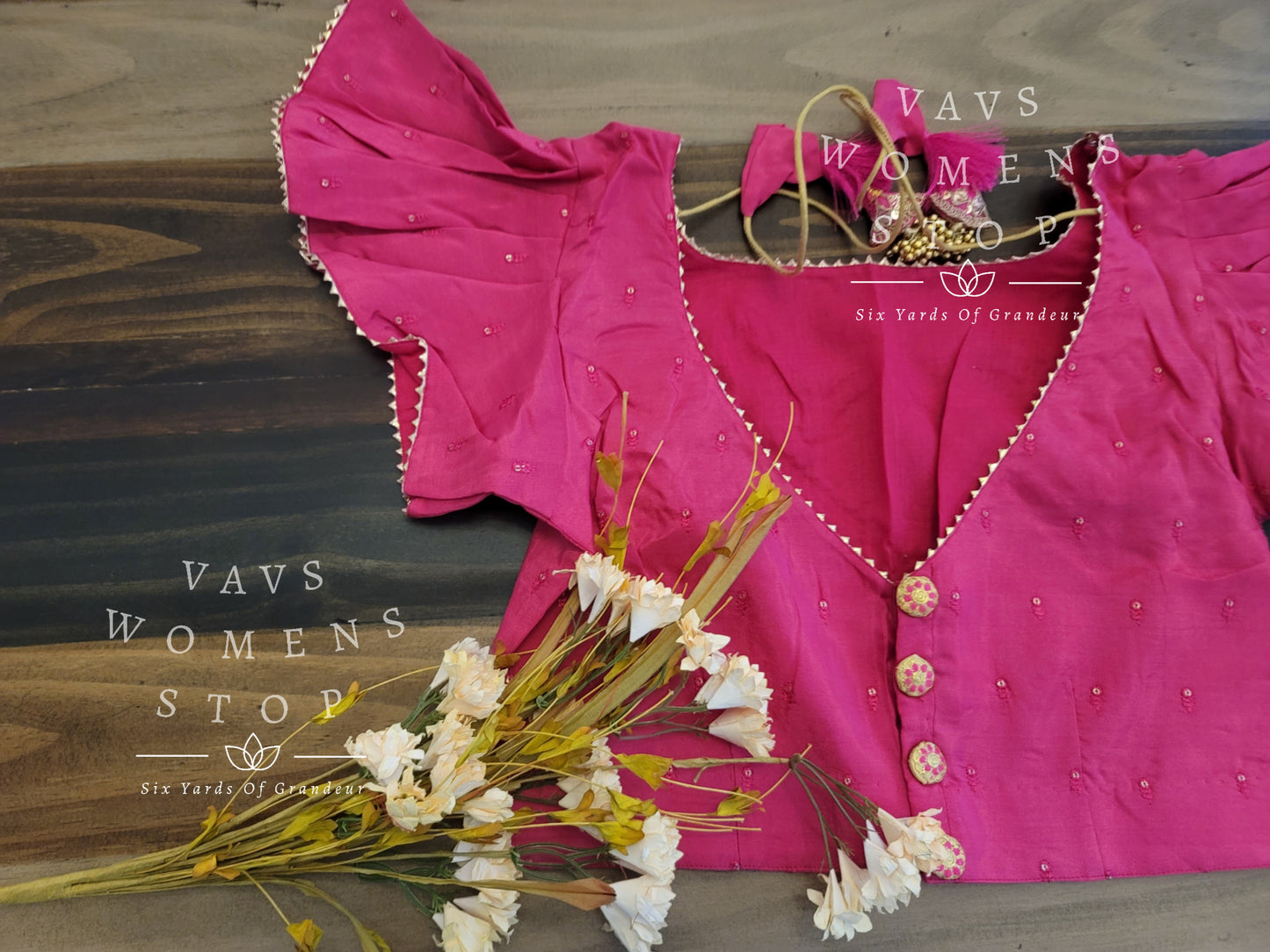 Pink Uppada Silk Blouse