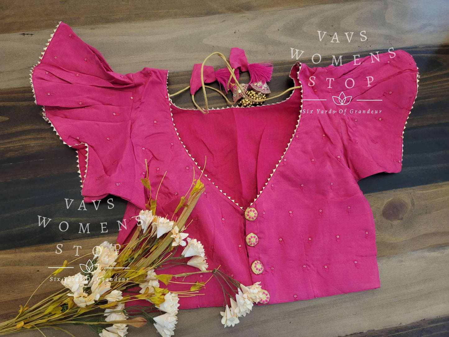 Pink Uppada Silk Blouse