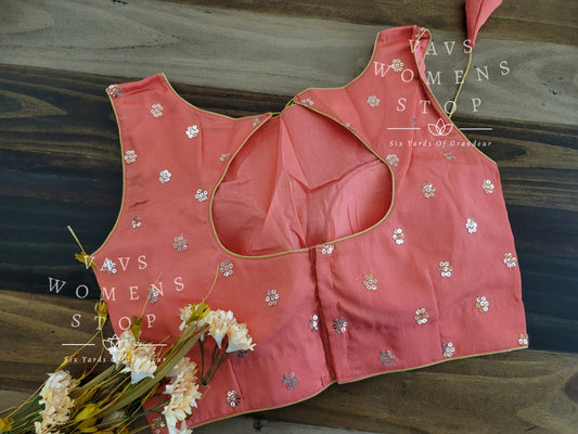 Pure Chinon Chiffon Sequins Blouse