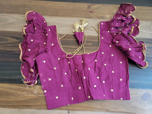 Purple Shade Ruffle Sleeves Blouse