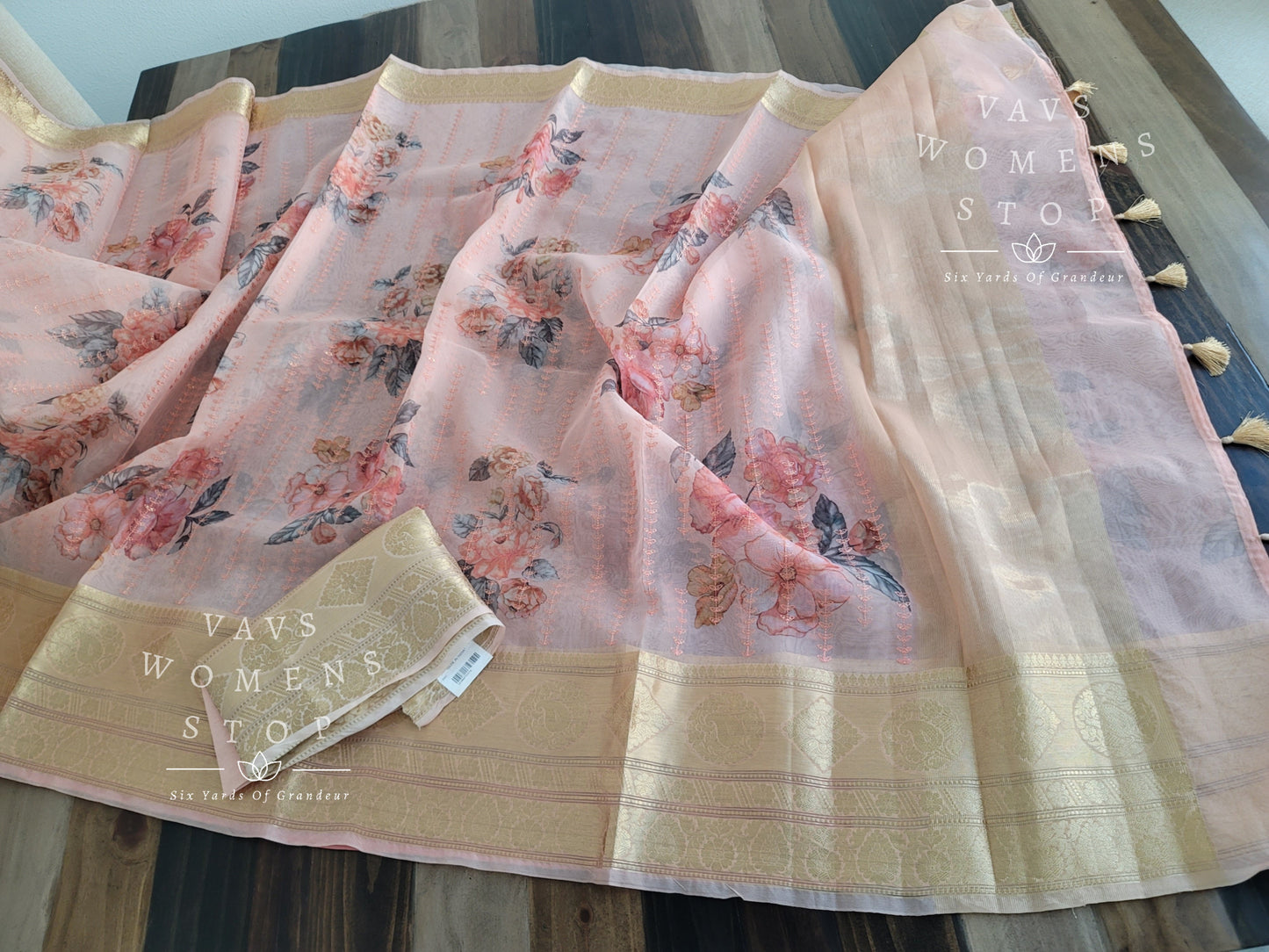 Fancy Semi Organza Silk Saree