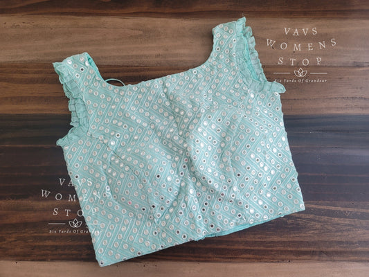 Soft Georgette foil mirror work Sleeveless Blouse