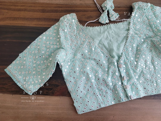 Soft Georgette foil mirror work blouse