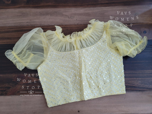 Soft Georgette foil mirror work blouse