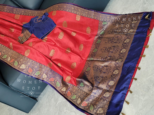 Pure Benarasi Tussar Silk Saree - Blouse