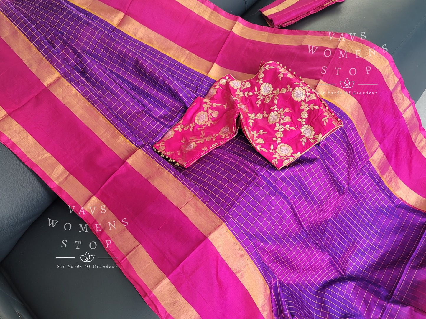 Pure Uppada Silk Saree - Pure Benarasi Blouse
