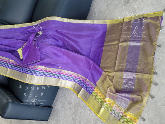 Mangalagiri Pattu Pochampally Border Saree - Blouse