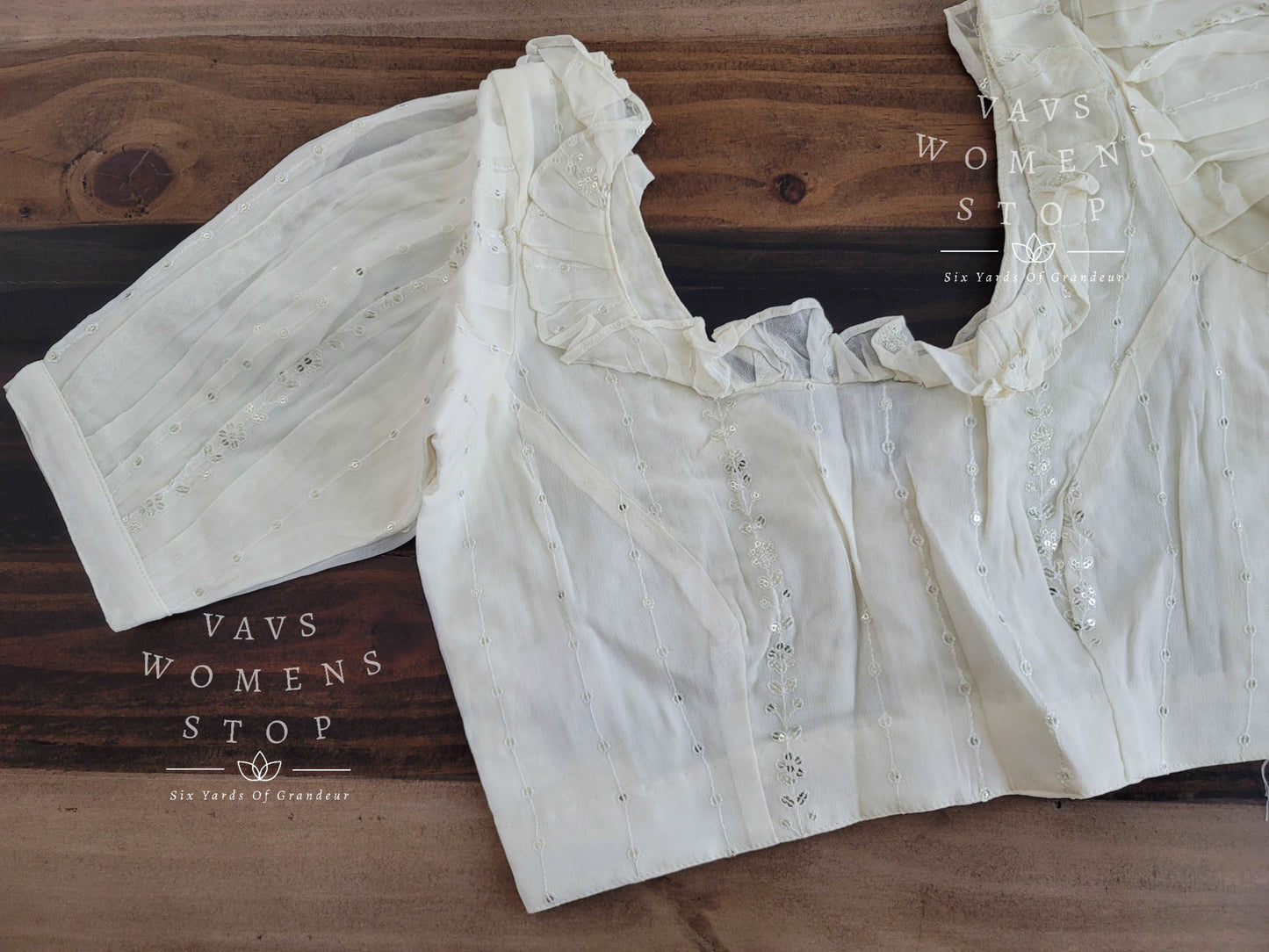 Chinon Chiffon Offwhite Blouse