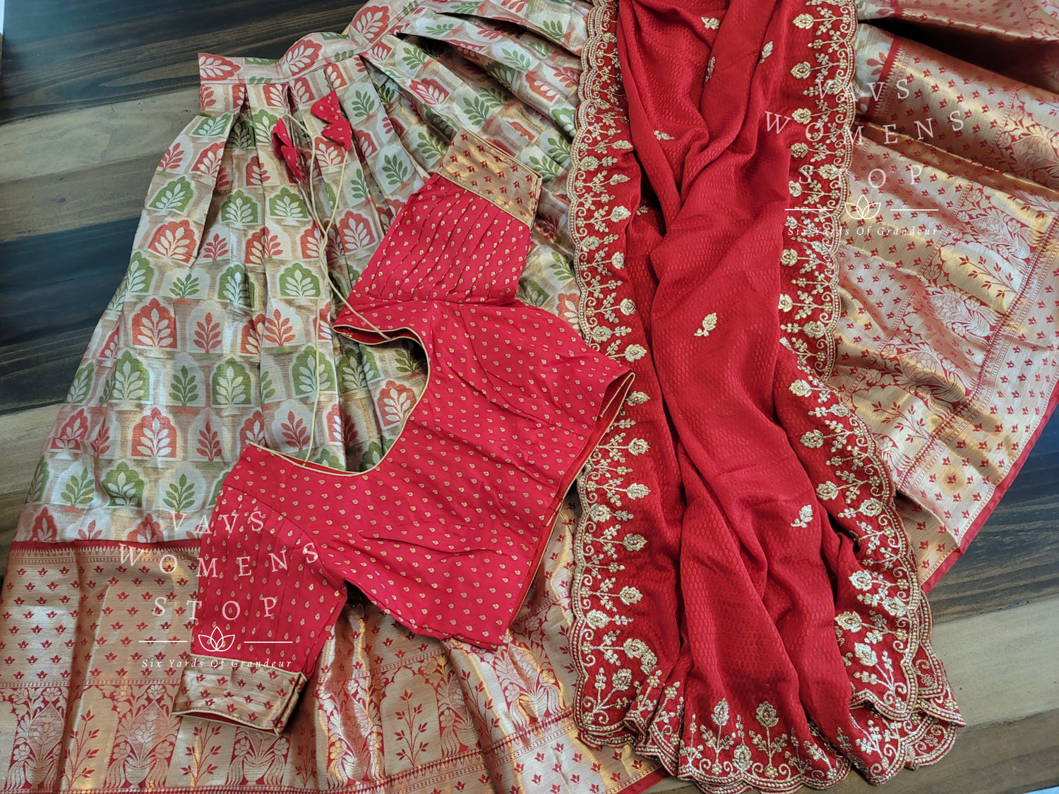 Buy HALFSAREE STUDIO Light Green Banarasi silk Zari woven Lehenga Choli  Online at Best Prices in India - JioMart.