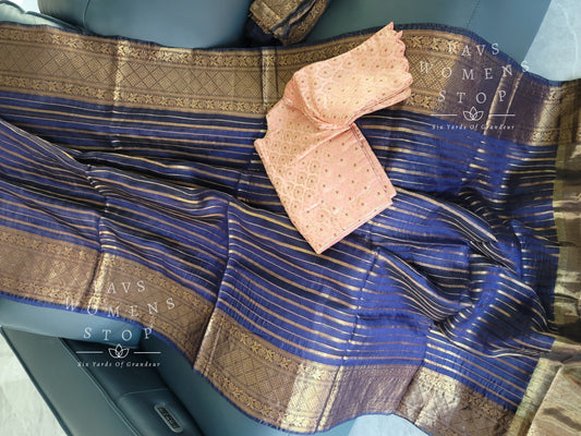 Fine Quality Pure Kota Silk Saree - Benarasi Blouse