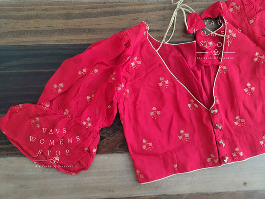 "Sita Ramam" Inspired Designer Silk Blouse